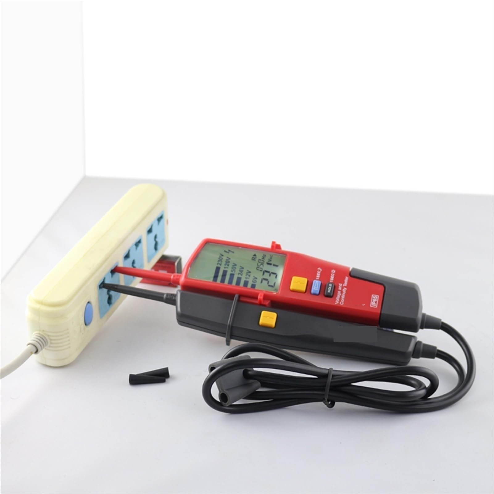 Comprobador de Baterias, Voltímetro digital UT18B UT18D AC DC Tester Continunity Voltage 69 0V LCD Mostrar secuencia 3 fases Rcd Probador eléctrico(UT18C)