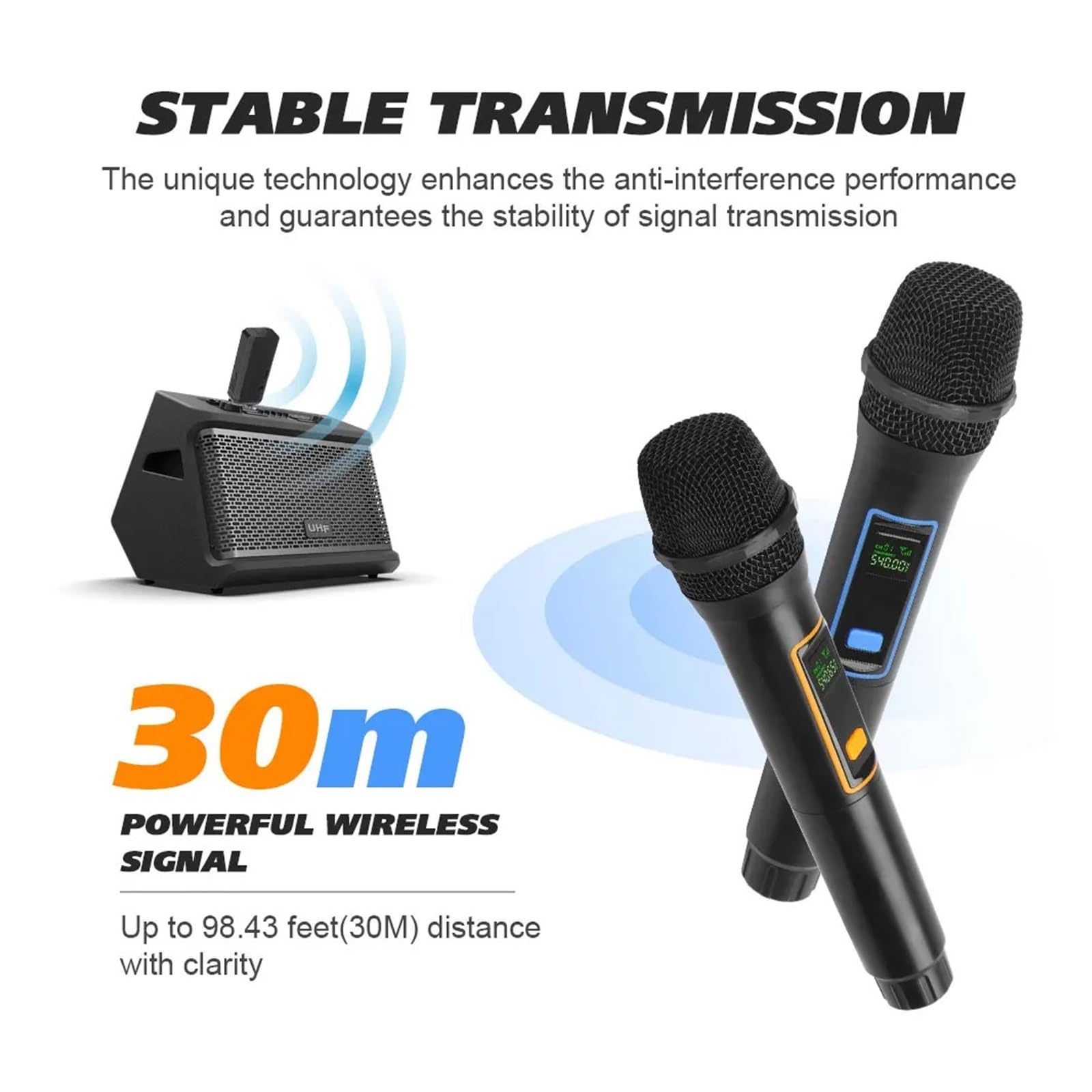 Sistema microfonico portatile con prestazioni for chiesa, matrimonio, karaoke, uso esterno Riproduzione Chiara Del Suono(W6-2)