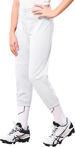 Stelle Pantalones de sóftbol para niñas, pantalones de béisbol para jóvenes, pantalones de lanzamiento rápido con bolsillos, camiseta para niños