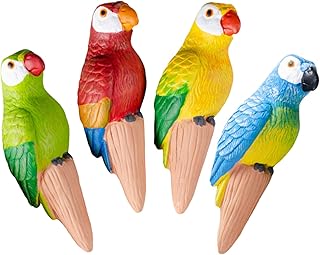 Fyrdyn Globos Autorriego para Plantas,Riego Automático para Flores con Forma De Loro - Picos Regadores con Tubo Flexible para Vacaciones, Bonsáis, Suculentas Y Plantas En Maceta