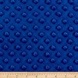 Fabric Minky Plush Dot Royal Blue Yard