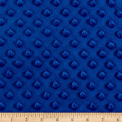 Fabric Royal Blue Yard Minky Plush Dot