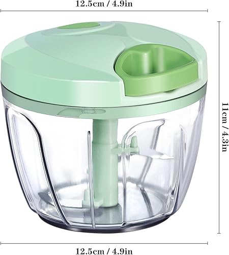 Miniatura 6 de Cambom - Picador manual de alimentos, cortador de verduras, picador con cordón para cebollas, frutas y nueces, material seguro para alimentos sin