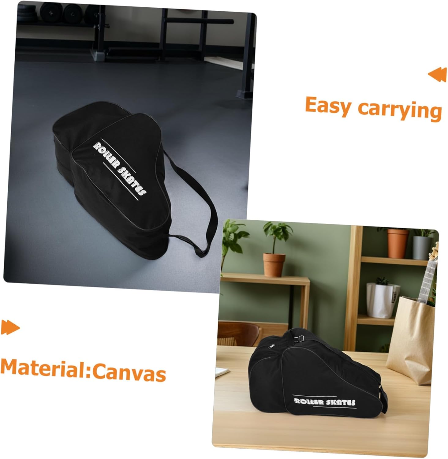 2pcs Roller Skate Bag with Shoulder Strap Ice Skate Backpack for Men Women Boys Multicompartment Storage for Hockey Gear Gloves Pads Convenient Carry Tote