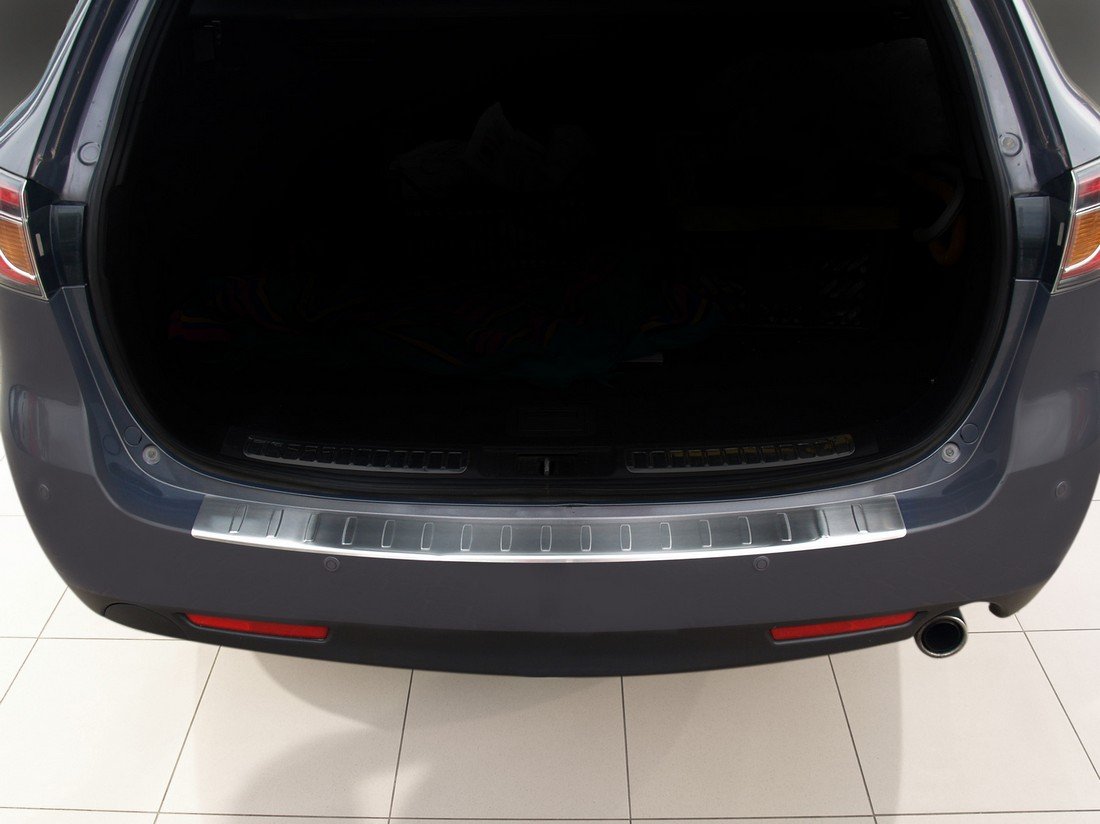 Avisa Silber Edelstahl Heckstoßstangenschutz Kompatibel Mit Mazda 6 Combi 2008-2012 'Ribs'