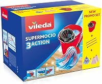 Súprava na vytieranie Vileda SuperMocio 3Action XL s hlavicou z mikrovlákna a násadou, 2 oválnymi náhradnými hlavicami, technológia Triple Action 1