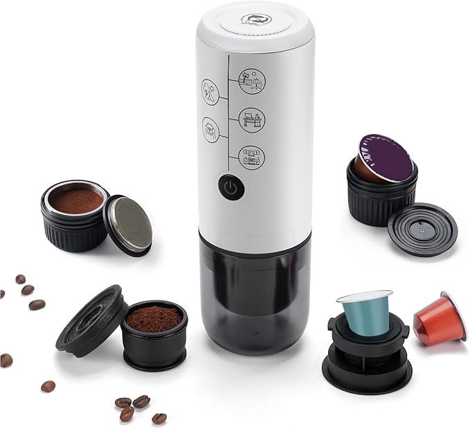 Cafetera Portátil 4 en 1 con Presión 17 Bar y Batería Recargable miniatura 2