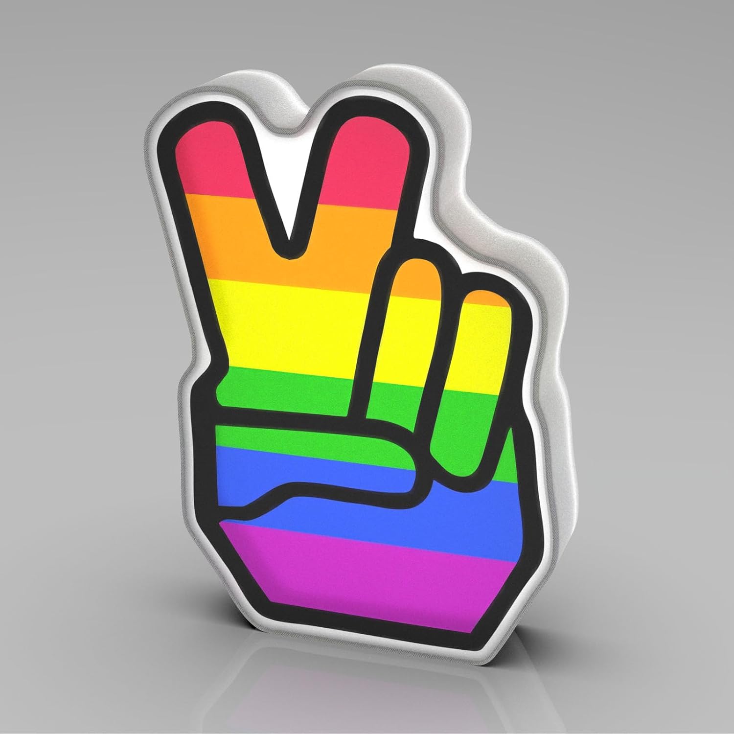 Allenjoy Peace Sign Pride Night Light Desk Lamp - Wall Mountable LED Lightbox Sign, Home Office Room Decor, Gifts for Men Women Teens Fans Brother