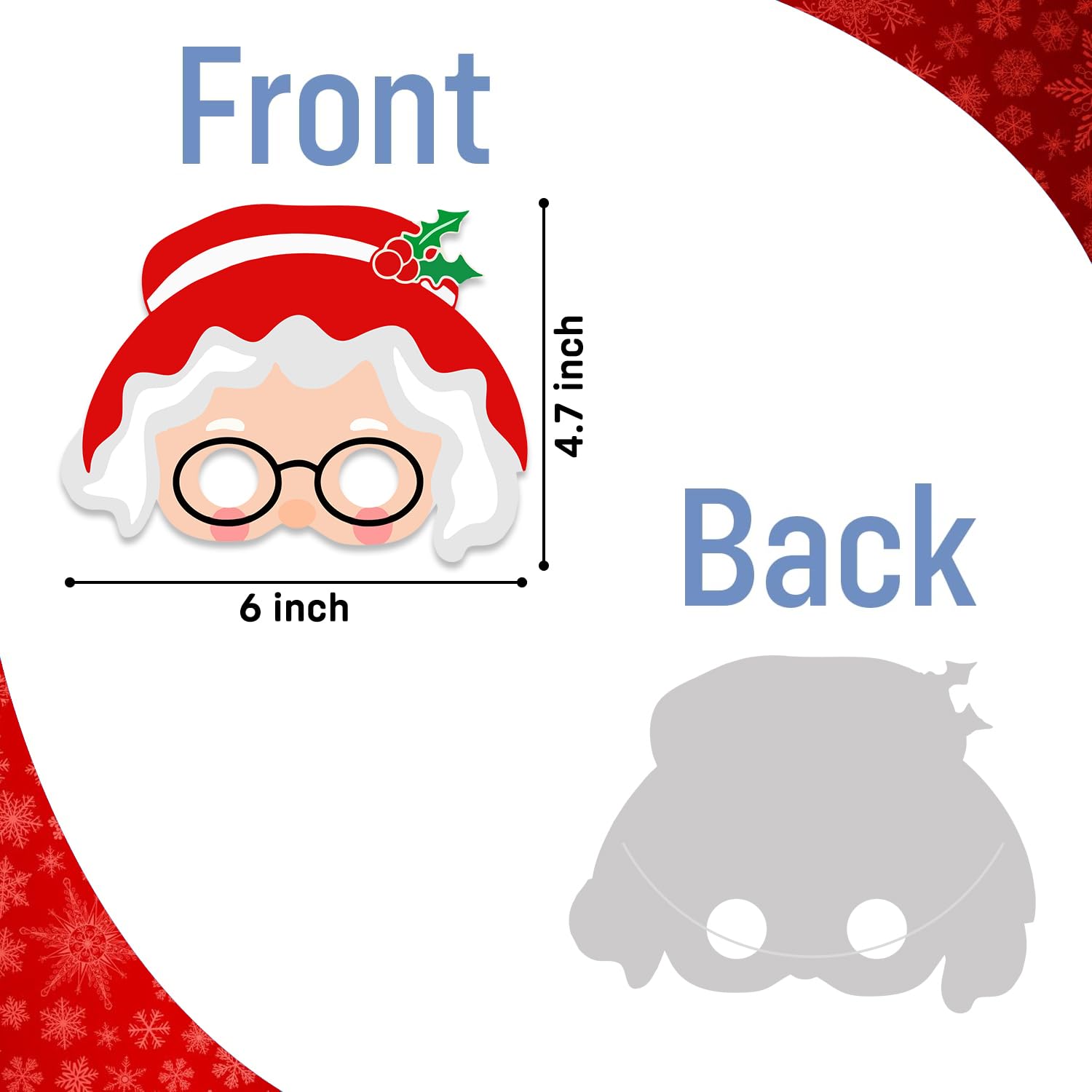 Party Propz Merry Christmas Mask - 20 Pcs, Masks for Kids | christmas accessories for kids | party mask | santa claus face | Santa Claus Decoration 1