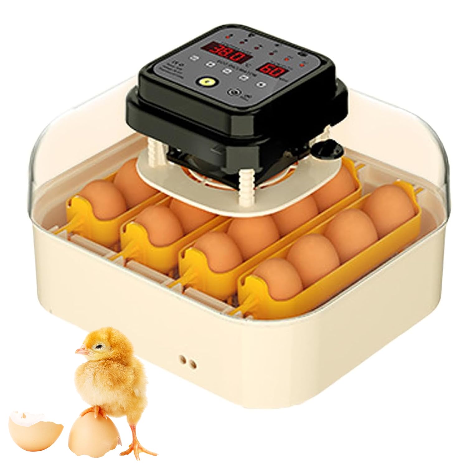 Incubadora de huevos con control de temperatura, giro automático y pantalla LED para incubar huevos de aves de corral