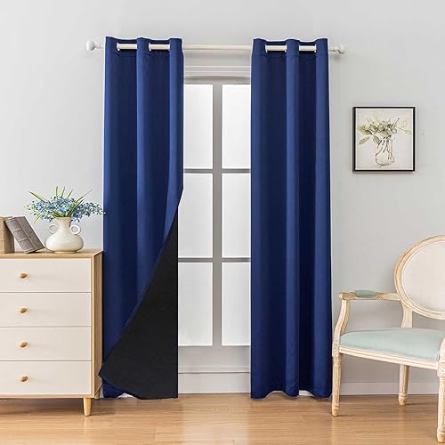 Miniatura 7 de Anytime - Cortina 100 % opaca de 2 paneles, cortinas de ventana con aislamiento térmico para dormitorio, paneles de sombreado completo (gris, 70