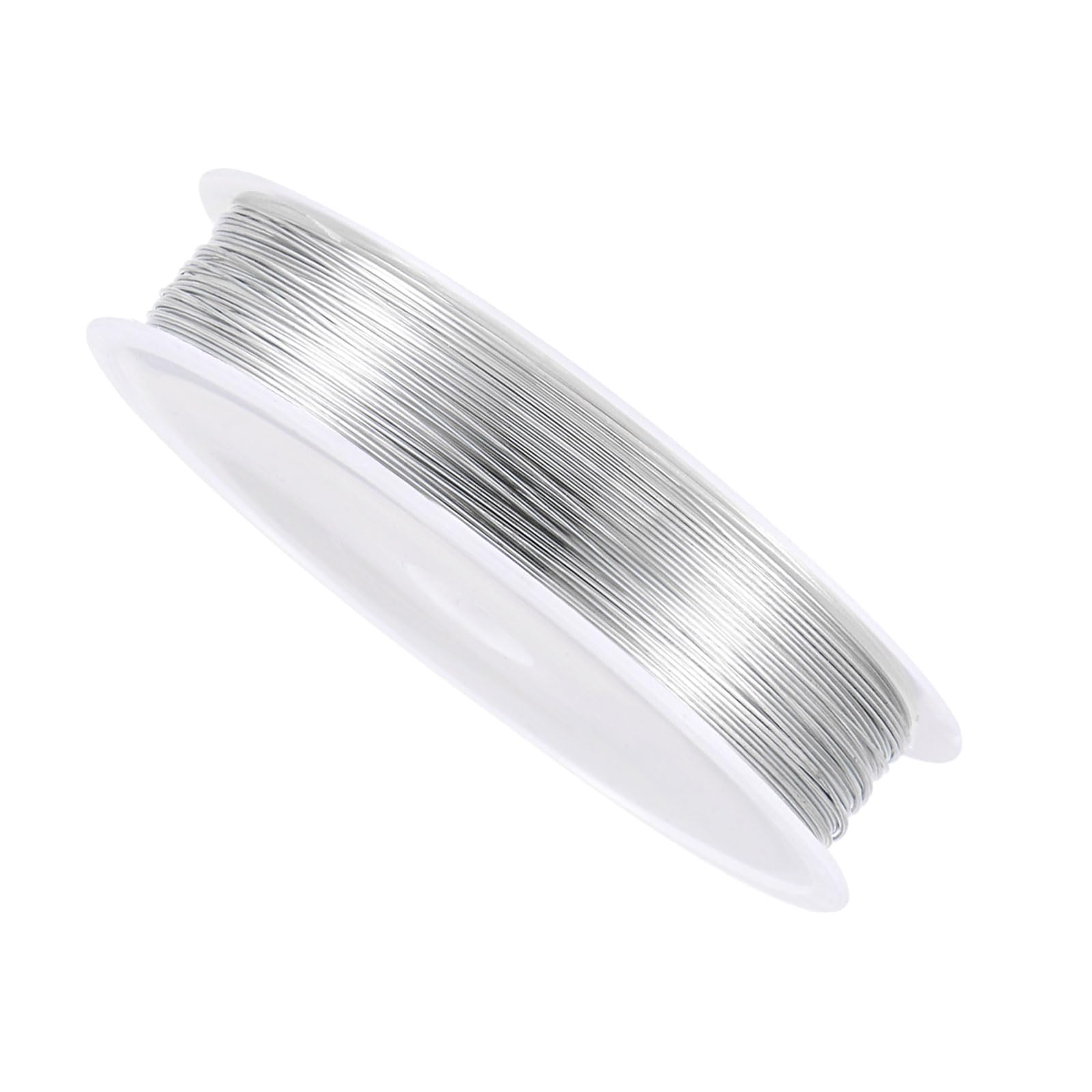 CoCud Copper Wire, 26 Gauge 0.4mm Dia 9m Length, Copper Anti-Rust Smooth Beading Wires Silver Tone - (Applications: for DIY Crafts)