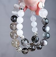 Vista 195 de Precious Gemstone Natural Crystal Healing Bracelet, Rutilated Quartz, Moonstone, Quartz Handmade Original Design Bracelet