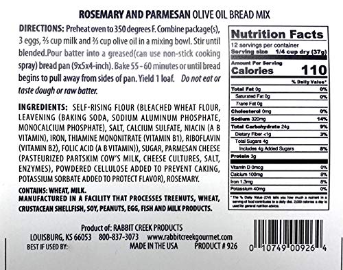 Rabbit Creek Olive Oil Bread Mix Variety Pack of 3 – Herb & Cheese, Rosemary & Parmesan, and Tuscan Herb Bread Mix - Thumbnail 6