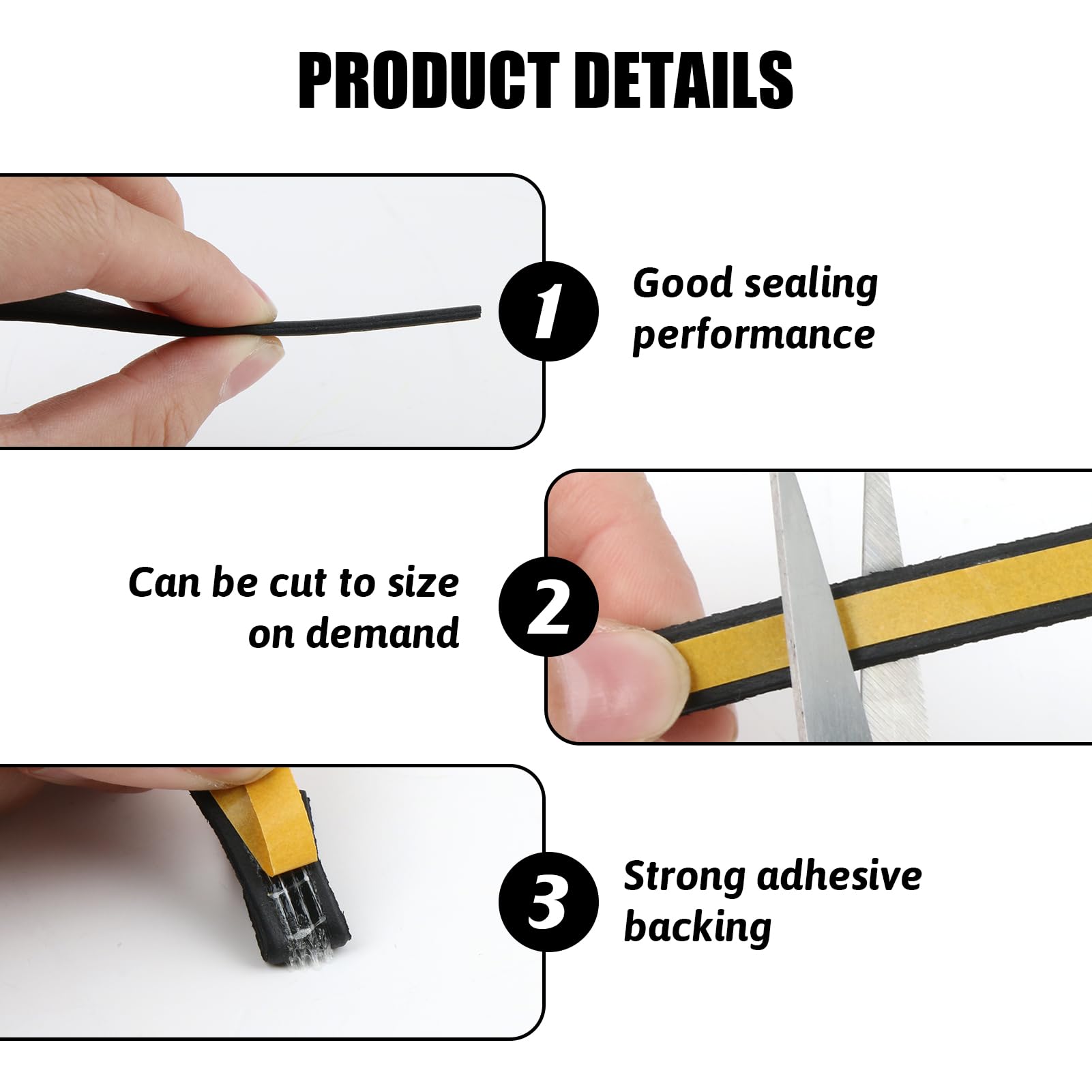 Hob Sealing Strip with Small Scraper, 3 m, Set of 2 Mounting Strips 9 mm x mm for Ceramic Hob, As shown in the photo - Image 3
