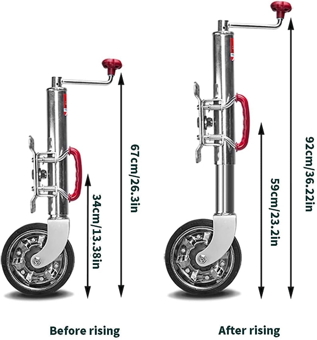 Lift Swivel Trailer Jack - Bolt-On Swivel Tongue Jack, Trailer Jockey Wheel, Heavy-Duty Trailer Tongue Jack，1550lbs Capacity, 9.85 Lift,8'' Wheel, for Boat, Motorhome, Yacht, Caravan