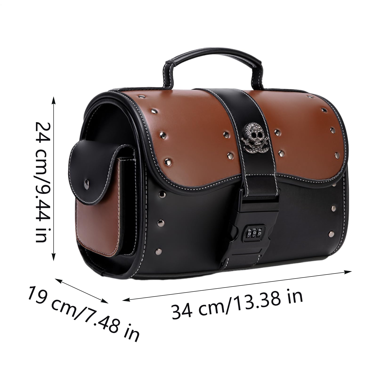 Borsa Da Carico Per Motocicletta Borsa Manubrio in Pelle | Motociclistici Impermeabili Organizzatore Attrezzi Per Avventura Viaggi Outdoor Ciclismo Commuting Uomo Donna Dirtbike