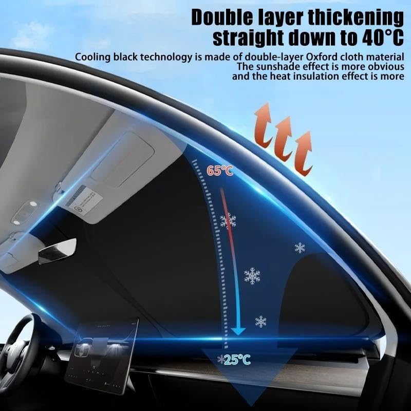 Pare-soleil voiture anti-chaleur pliable protection totale fenêtres latérales Cherokee WK2 - 4