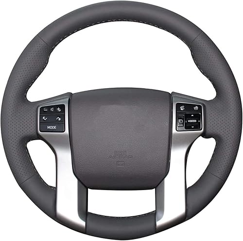 Vista 31 de Funda de volante de piel auténtica para Toyota Tacoma 2012-2020/Toyota Tundra/2010 2011 2012 2013 2014 2015 2016 2017 2018 2019 2020 Toyota 4 Piel