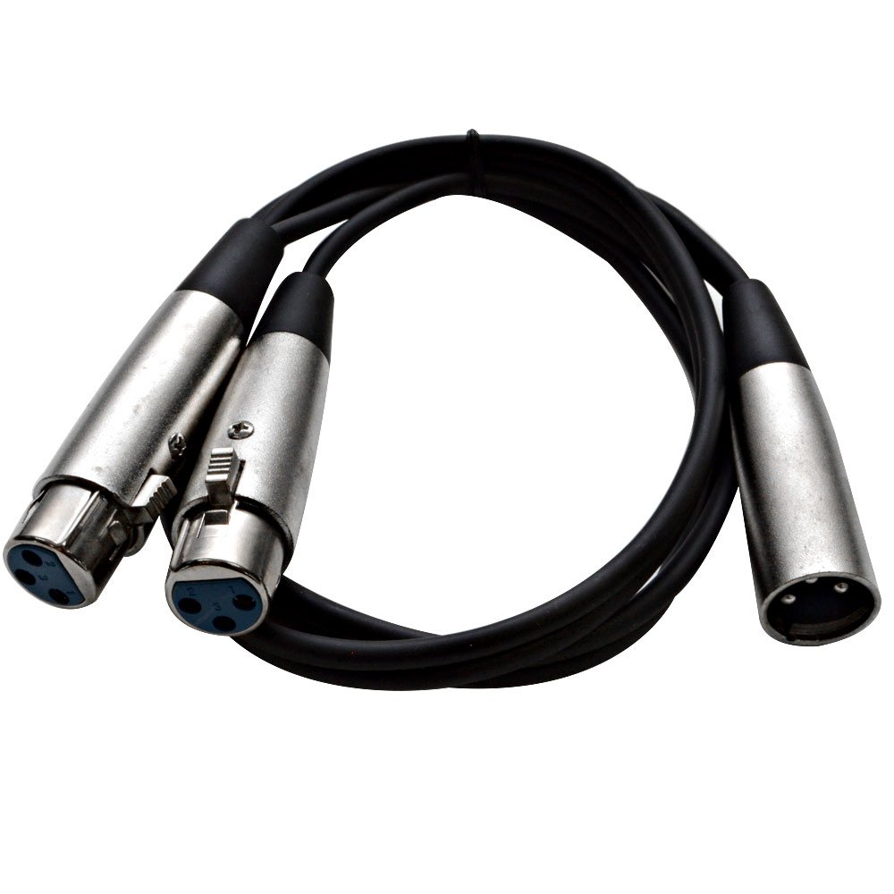 SEISMIC AUDIO SA-Y4.3 4 Pack 3-Feet Splitter Patch Cables 1 XLR Male to 2 XLR Female (SA-Y4.3-4)