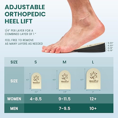 Miniatura 3 de Welnove Insertos ortopédicos para zapatos, elevadores de talón ajustables de 1 pulgada, blanco, unisex, mediano, 2 pares