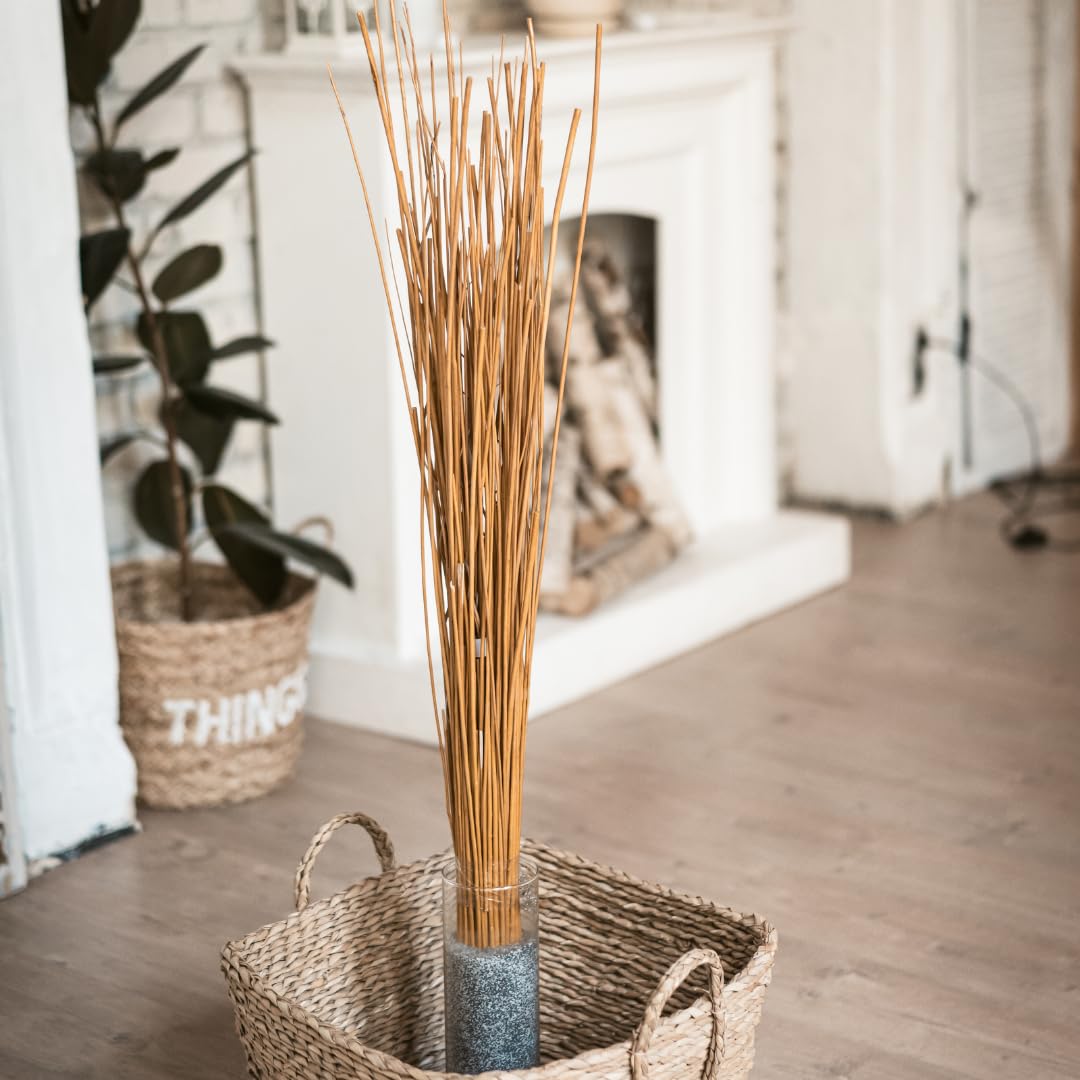 Generico Vimini da Intreccio Naturale con Corteccia – 500g di Rami di Salice per Creazione e Riparazione di Cesti e Sedie – Materiale Decorativo per Interni ed Esterni (140 CM)
