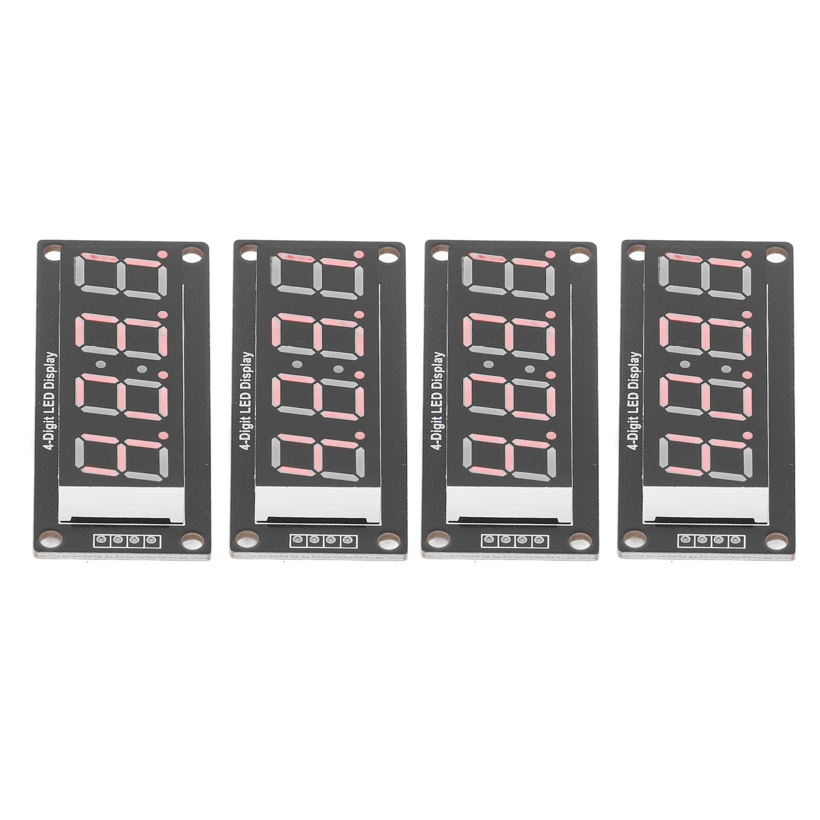 Tube à 4 Chiffres, 4 Ensembles de Tubes Numériques à 4 Chiffres avec En-tête de Broche Led Display Board Module D'horloge à 7 Segments TM1637 0.56in (Rouge MRA041D)