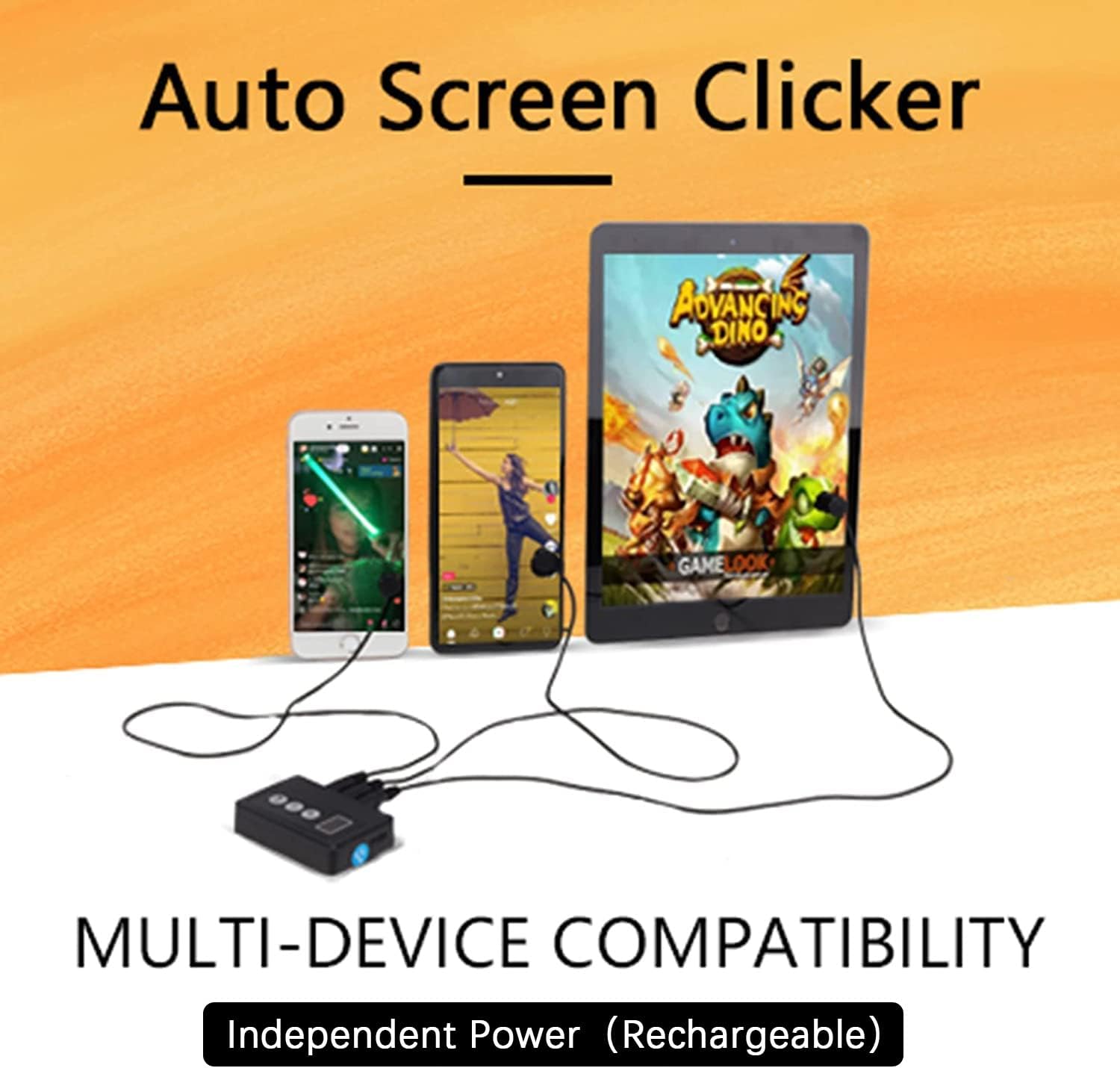 Screen Auto Clicker for iPhone iPad: Physically Connected Auto Clicker For Android IOS Screen Device,Adjustable Speed Automatic Screen Tapper,Suitable for Games, Live Broadcasts, Reward Tasks