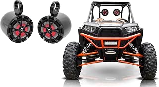 Rockville RKL80MB Bundle: Pair 8-in 900-Watt Peak / 450-Watt RMS 2-Way Marine Boat Speakers with LEDs, Pair MAC80B 7.7-in Black Aluminum Wakeboard Tower Speaker Pod Enclosures, 2-Items