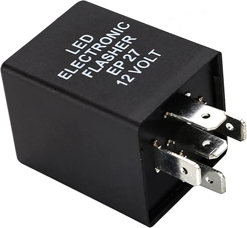 Miniatura 4 de (1) Relé electrónico LED intermitente de 5 pines 12V EP27 FL27 para bombillas LED de intermitencia de vehículos de automóviles, reparación de hiper