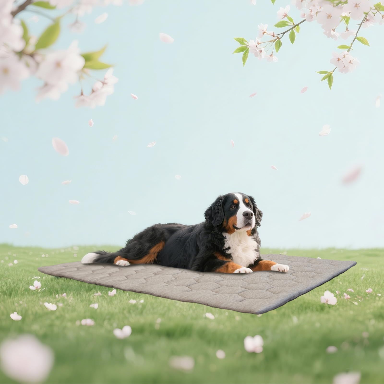 UIQELYS Cooling Mat for Dog, Breathable Dog Cooling Mat Pet Blanket, Washable Cooling Pad for Dogs & Cats, Summer Relief Greige Neutral Decor Mat for Crate, Floor and Car, Taupe, Size C (59"L x 40"W)