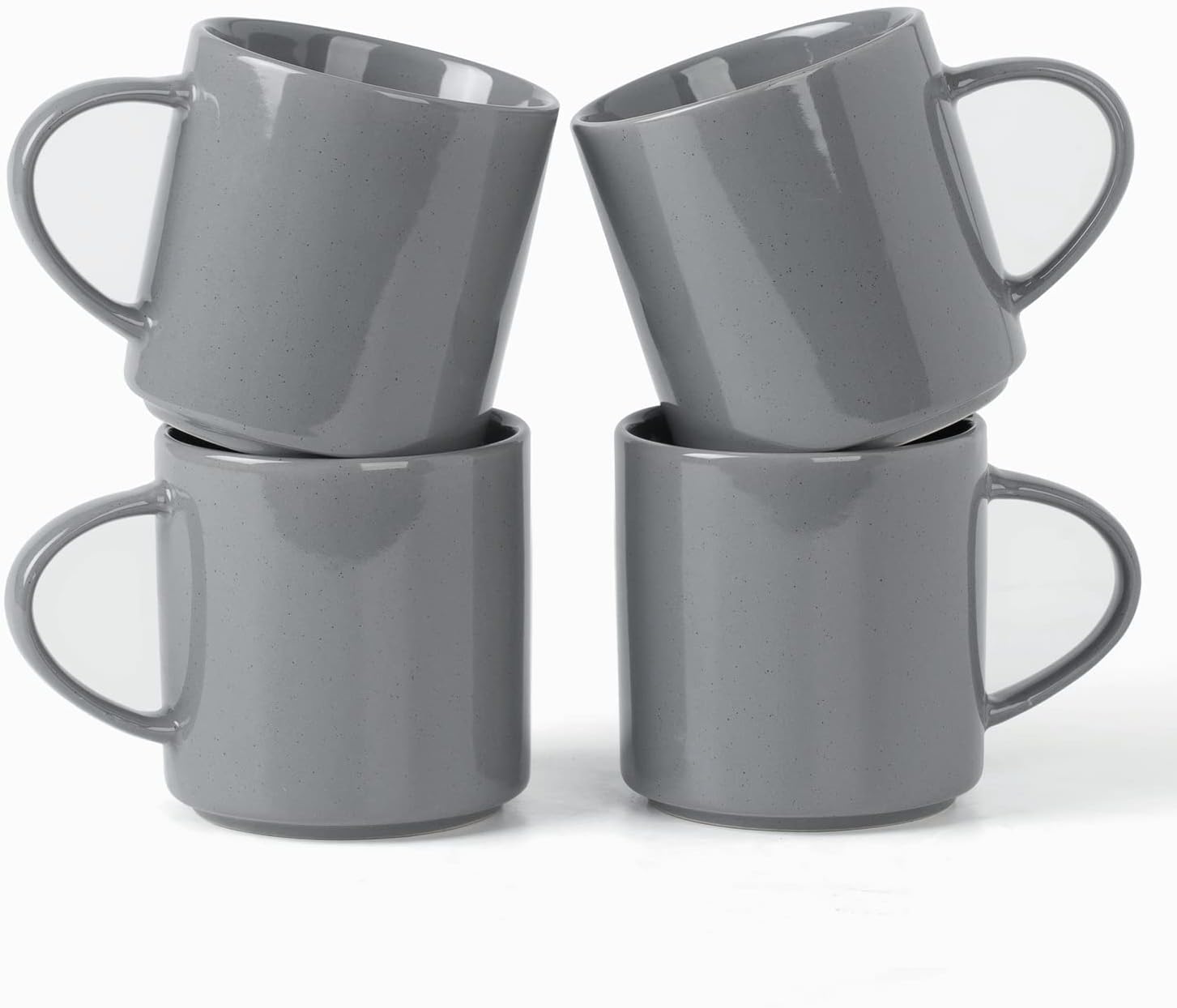 Juego de 4 tazas de café de cerámica con asa grande, aptas para microondas y lavavajillas, perfectas para leche, capuchino, té y más, para los amantes del café