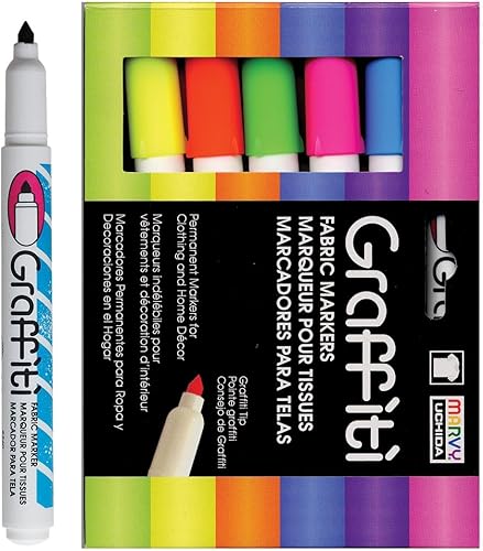 Uchida of America 560-6C - Juego de marcadores fluorescentes para tela de grafiti