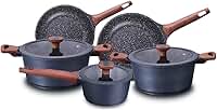Conjunto/Jogo de Panelas 5 Peças, Frigideira, Caçarola em Alumínio Cerâmic-Flon Titanium MTA - 8460
