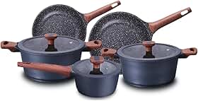 Conjunto/Jogo de Panelas 5 Peças, Frigideira, Caçarola em Alumínio Cerâmic-Flon Titanium MTA - 8460