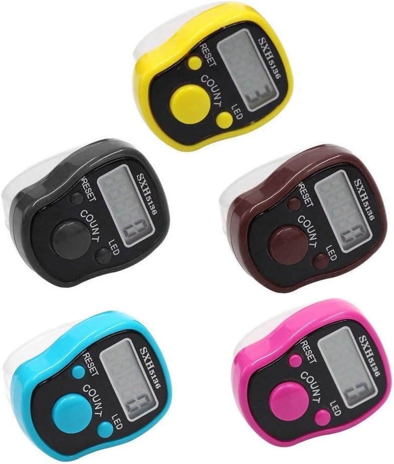 HAPPY LIVESTally Counter - 5-Pack Case 5 Digit LCD Electronic Digital Display Finger Hand Tally Counter Counting