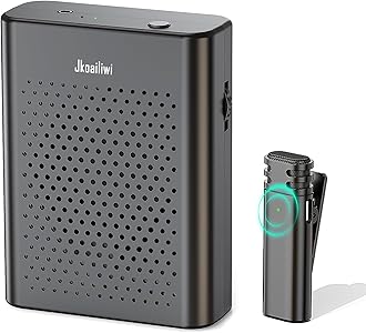 Jkoailiwi Newest Voice Amplifier with Wireless Lavalier Microphone, Wireless Teacher Microphone for Classroom/Yoga/Meetings/Speeches/Tours, Portable Speaker System, Teacher Must Haves, Black