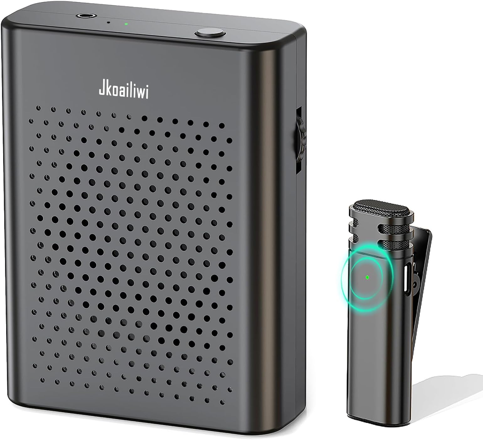 Jkoailiwi Newest Voice Amplifier with Wireless Lavalier Microphone, Wireless Teacher Microphone for Classroom/Yoga/Meetings/Speeches/Tours, Portable Speaker System, Teacher Must Haves, Black