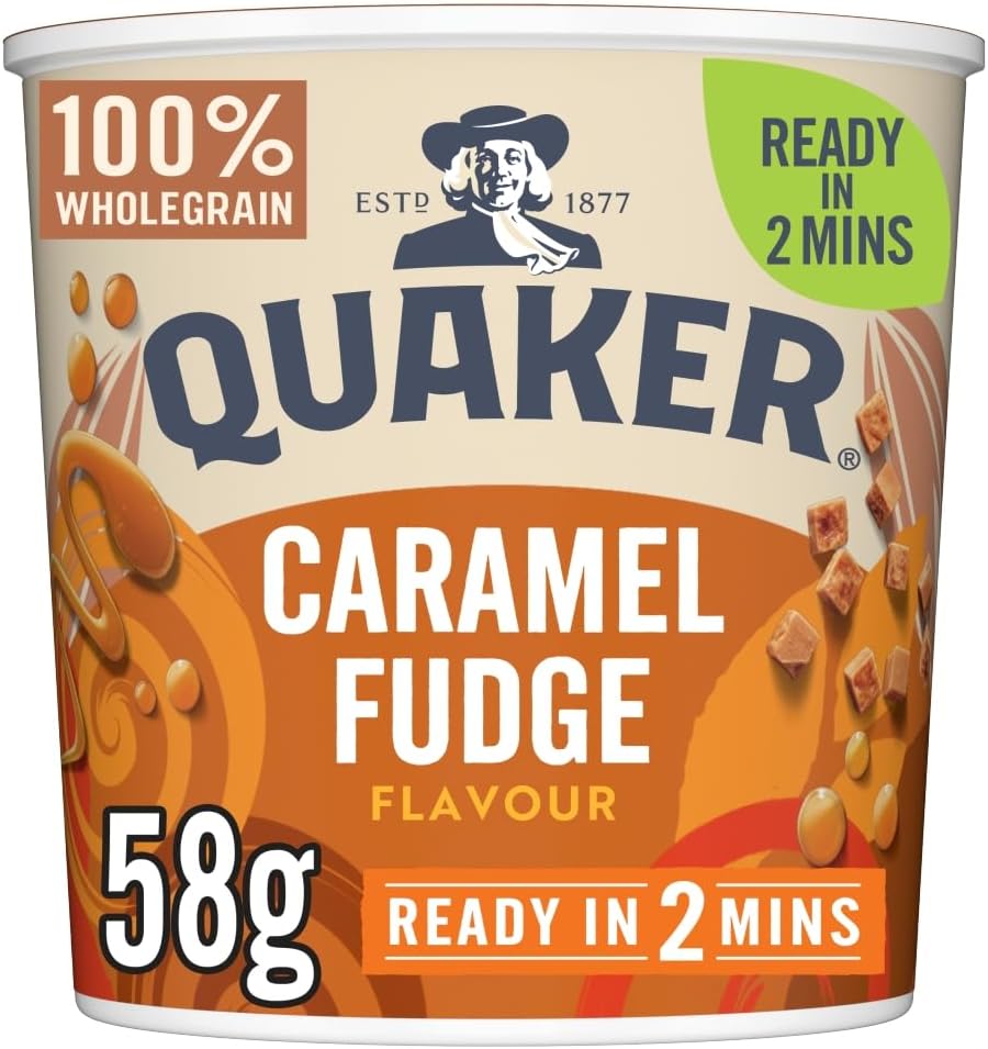 Quaker Oats Heavenly Oats Caramel Fudge Porridge Pot 58g (Case of 8)