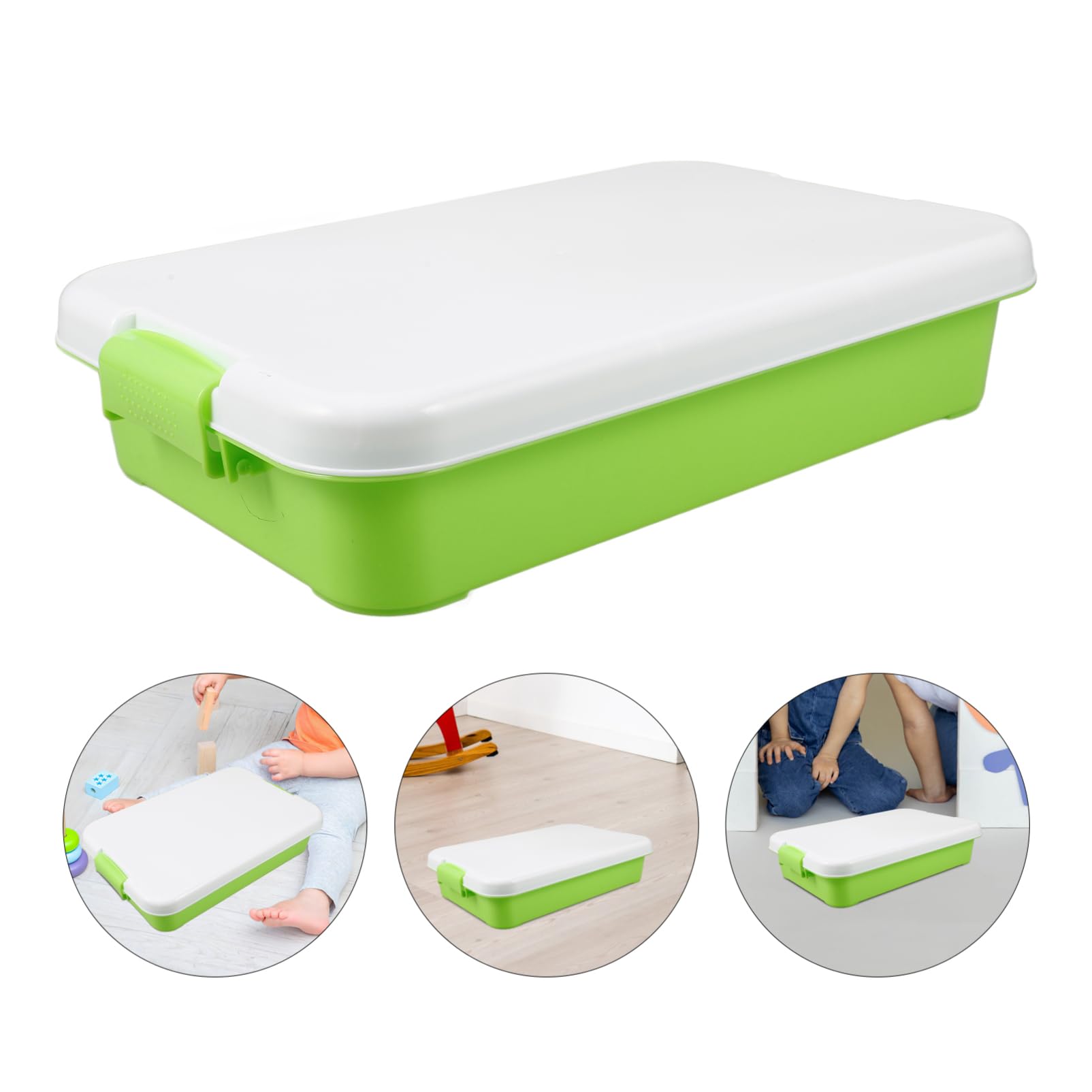 Vaguelly Sandbox Toys Portable Plastic Tray with Lid Boys and Girls Outdoor Indoor Toy Storage Box Sensory Bin