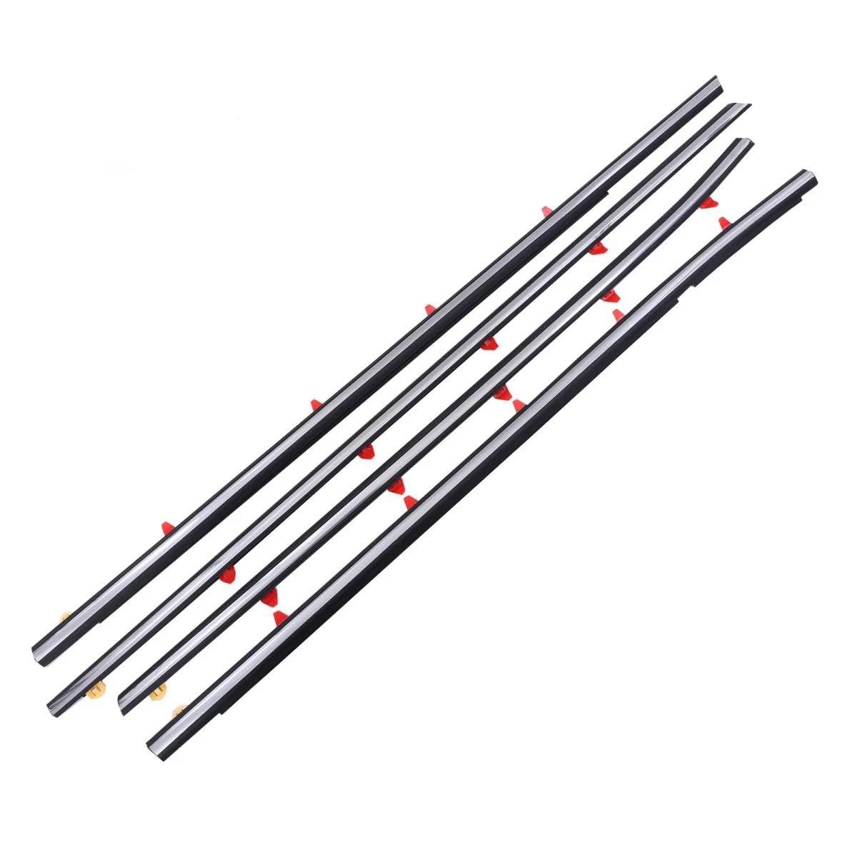 Car Window Seals for Accord 1998-2002 4Pcs Car Window Weatherstrip Chrome 72450-S84-A01 72410-S84-A01 72950-S84-A01 72910-S84-A01