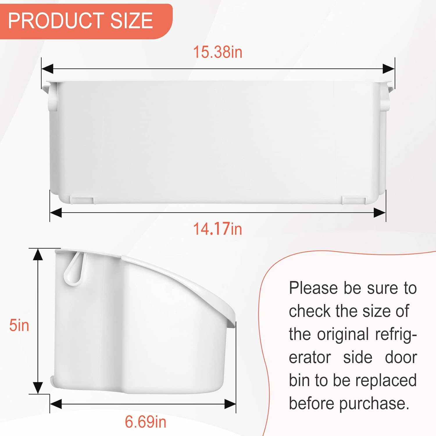 2 PACK UPGRADED 240356401 Refrigerator Door Bin Compatible with Frigidaire Door Shelf Replacement Parts FFSS2614QE6A, FFSS2614QS4A, FFHS2611PFEA, Replace 240356402, AP2116036, PS430121