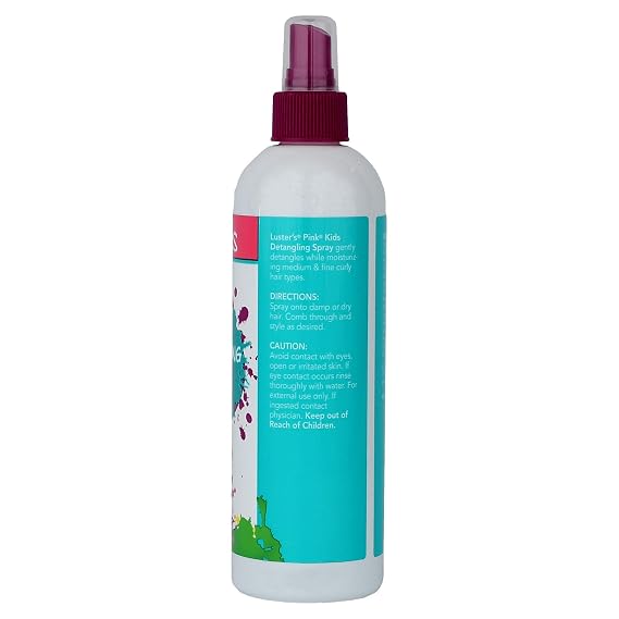 Luster's Pink Kids Detangling Spray, 12 Ounce Made with Provitamin B5.