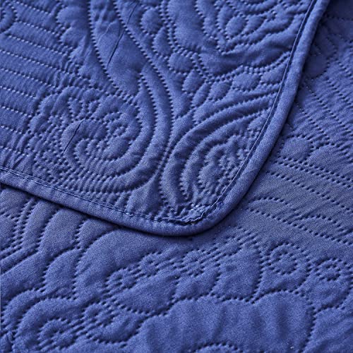 Image of Hailea 3 Piece Navy Daybed Cover Twin Size Cozy Daybed Sets Bedding Double Sided Quilting Cover Set Geometric Print Bedspread Coverlet All Season for Twin Bed with 2 Standard Shams,39 inchx75 inch