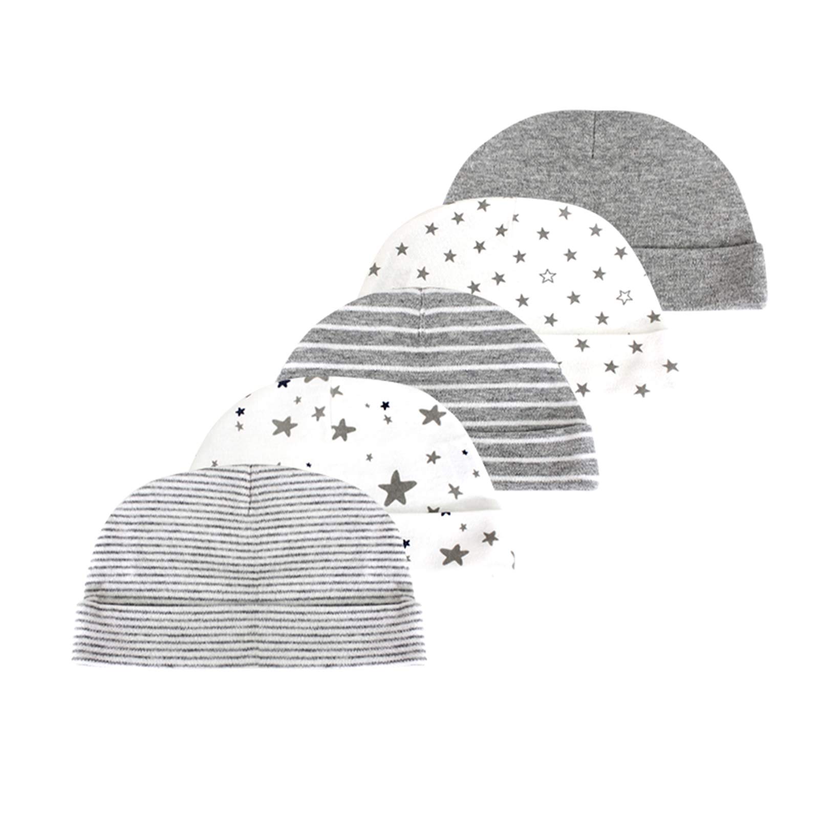 Set di 5 cappelli e 5 paia di guanti per neonati, ragazzi, ragazze, età 0-6 mesi, 100% cotone