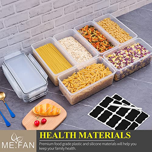 Me.fan Food Storage Containers, [6 Set] 3.2L Spaghetti Containers Airtight Horizontal Storage/Pasta Containers Kitchen Pantry Organization Canisters With 24 Labels & Pen - Black #TOP4