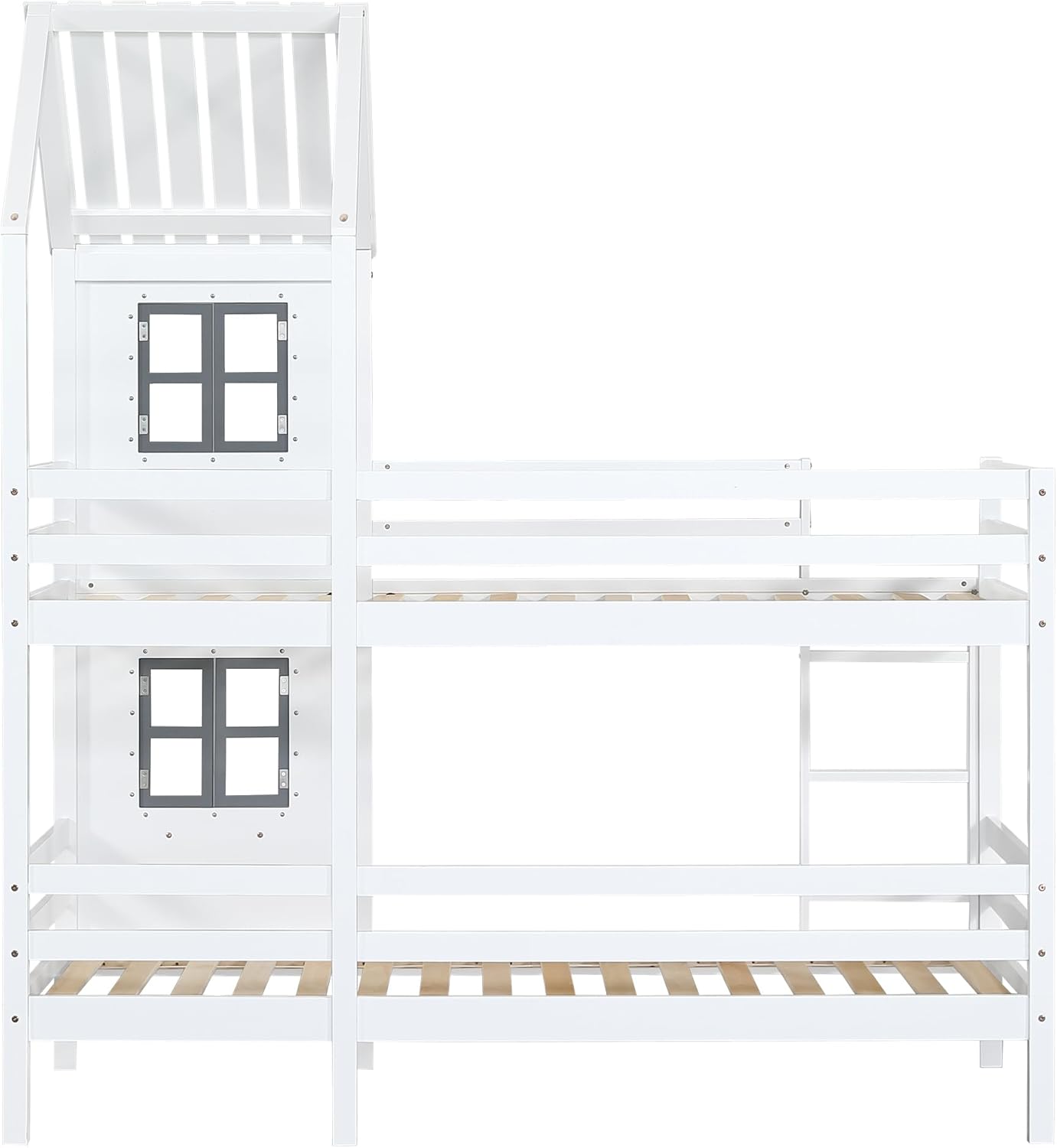 Close-up of the three-level ladder with handrail