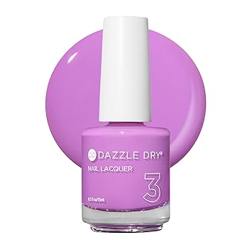Dazzle Dry Nail Lacquer Step 3 - In The Moment - A vibrant orchid purple. Full coverage cream. 0.5 fl oz