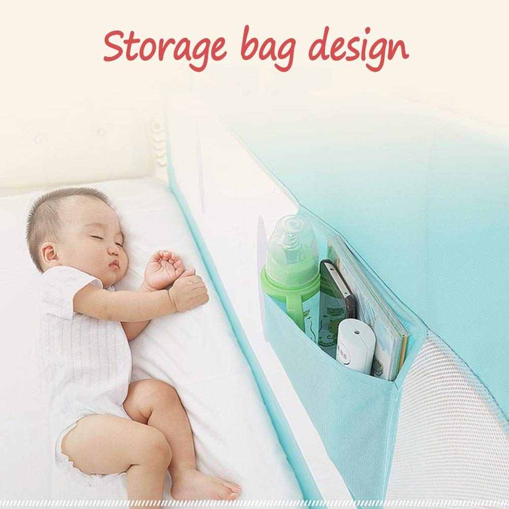 Barandillas para Cama, Separador de Cama, Funda extraíble y Lavable, Valla para Cuna Ajustable en Altura (Color: C, Tamaño: 2 m)