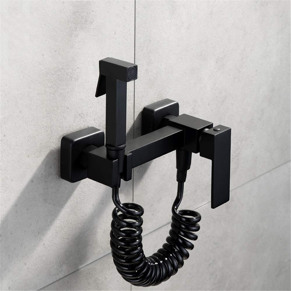 Oprawy łazienkowe ręczne prysznice Water Bath Systems Ręcznie trzymany opryskiwacz bidet, toaleta douche, gorąca i zimna mosiężna miedziana mikser Vae Shower Head, B Set, zestaw prysznicowy